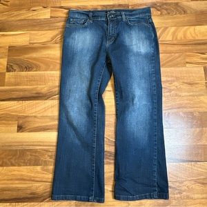 BCBG Paris Jeans Womens Denim Crop Capri Dark Pool‎ Size 8